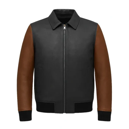 Blaze Bomber Two Tone Men's Motorcycle Leather Jacket.