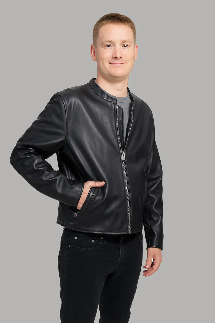 Logan Men's Vegan Leather Jacket - Image 5