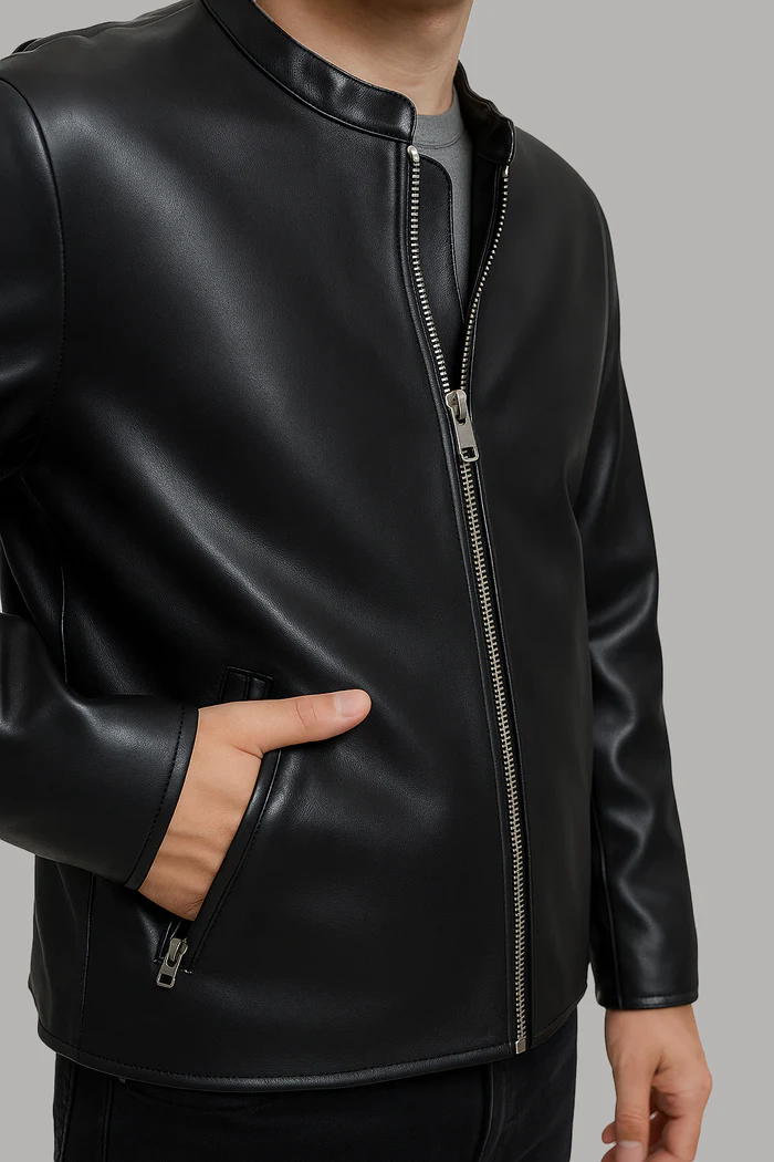 Logan Men's Vegan Leather Jacket - Image 7