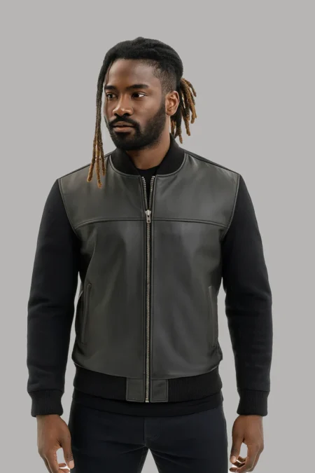 Troy Classic Men's Leather bomber Jacket