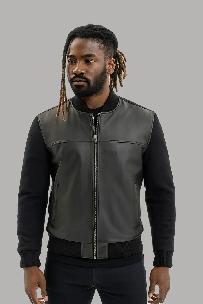Troy Classic Men's Leather bomber Jacket