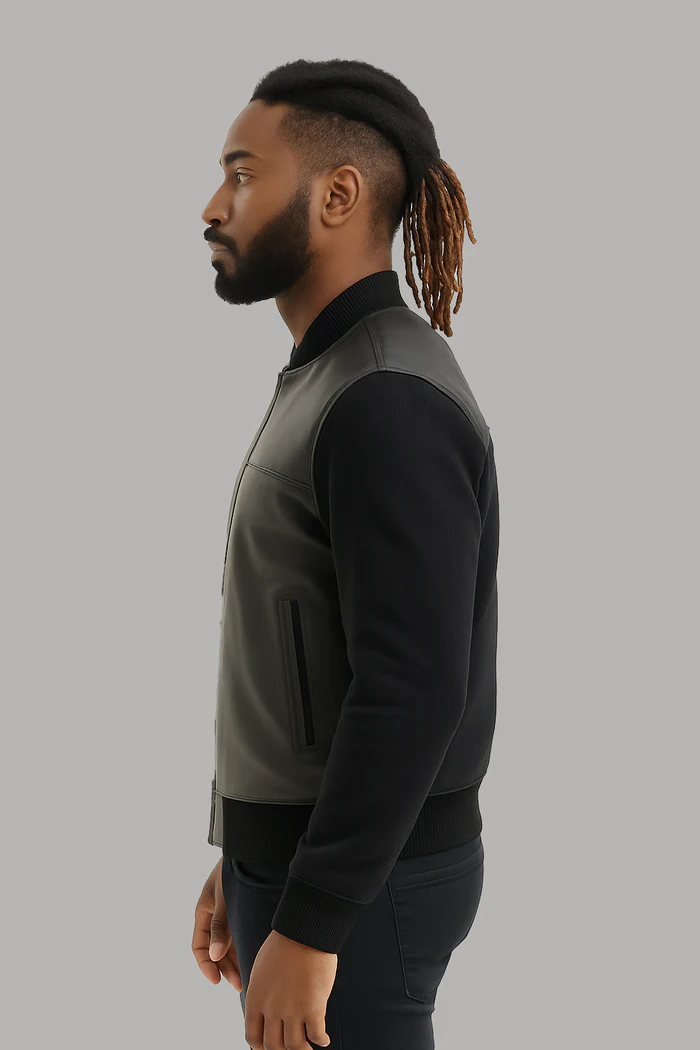 Troy Classic Men's Leather bomber Jacket - Image 3