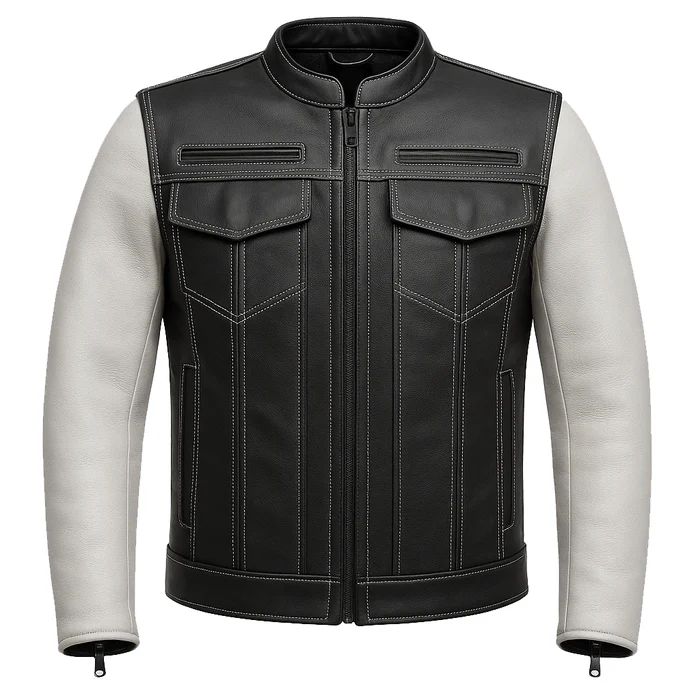 Inferno Edge Men's Moto Leather Jacket - Image 9
