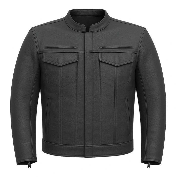 Stealth Commander Men's Motorcycle Leather Jacket