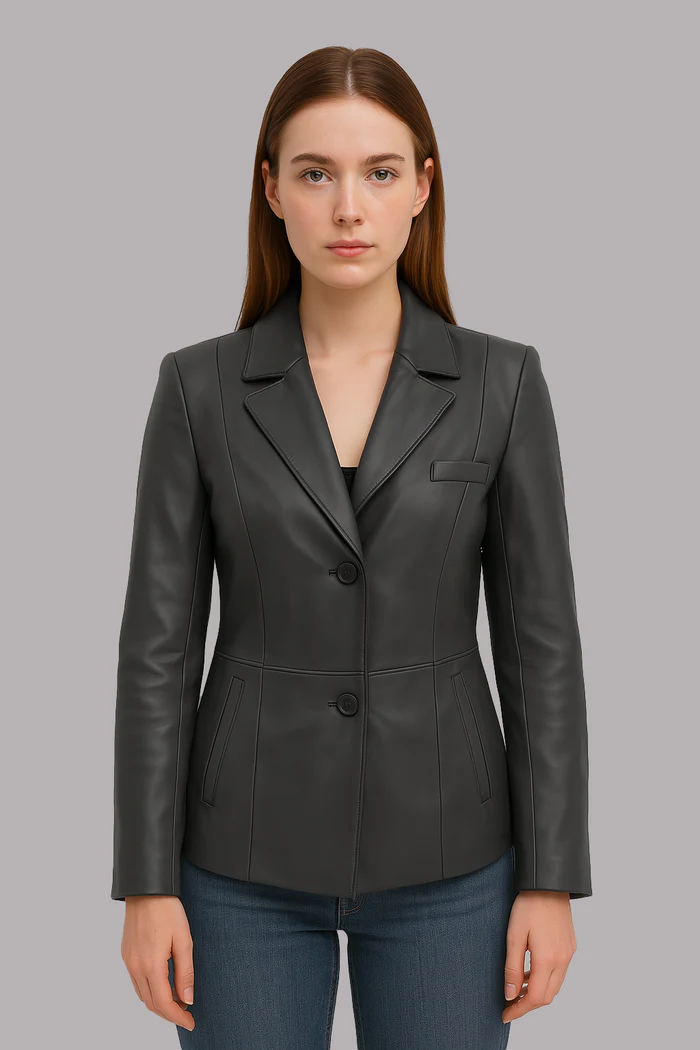 Noor Haven women's Lambskin Leather blazer