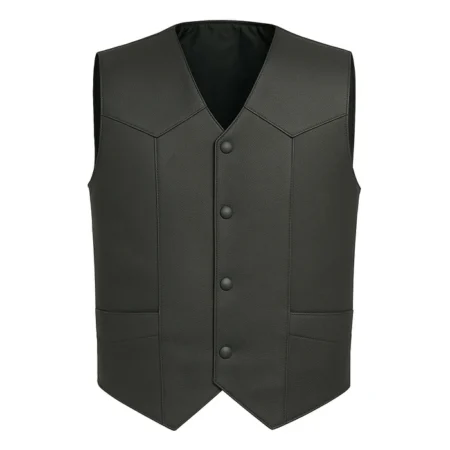 Deadeye Men's Motorcycle Leather Vest – Western Style