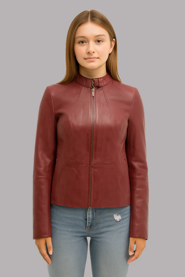 Roxi Flame women's Fashion Leather Jacket - Image 3