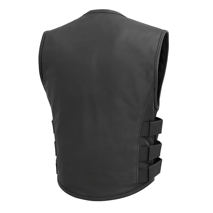 Warden's Creed - Men's Motorcycle Swat Style Leather Vest - Image 2