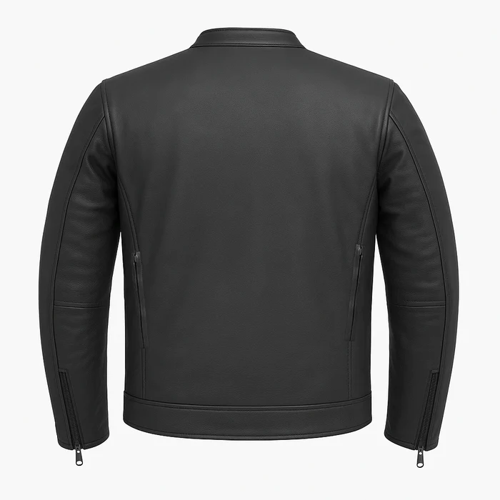 Stealth Commander Men's Motorcycle Leather Jacket - Image 2