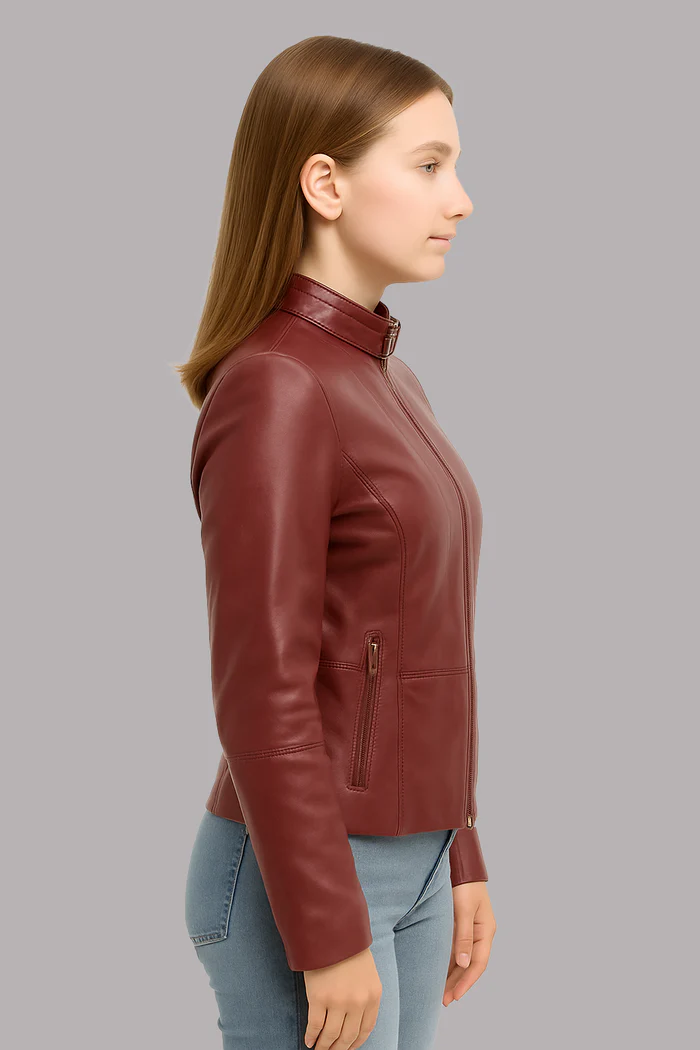Roxi Flame women's Fashion Leather Jacket - Image 2