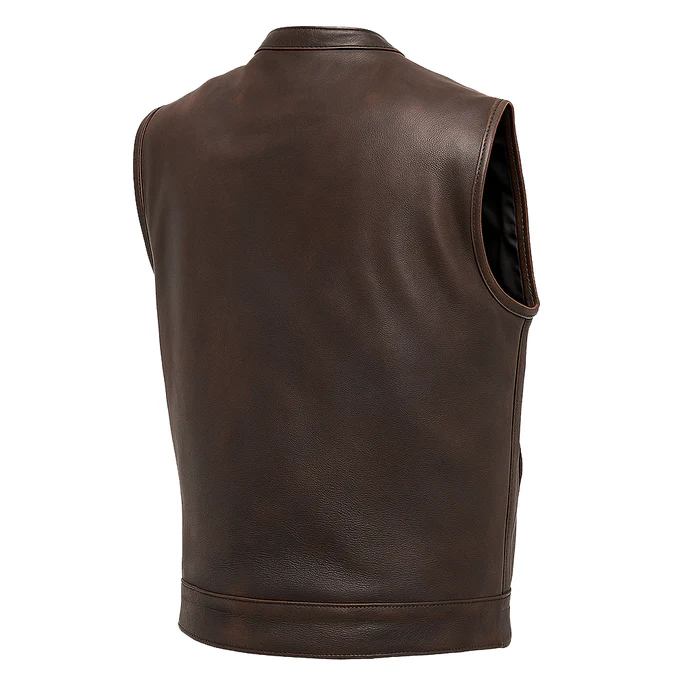 Darkhaven Men's Moto Club Leather Vest - Image 10