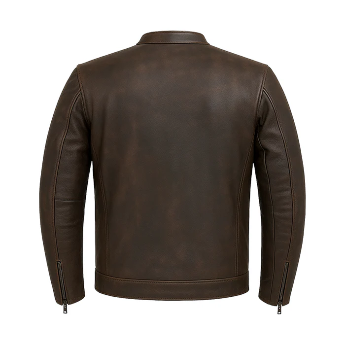 Stealth Commander Men's Motorcycle Leather Jacket - Image 12