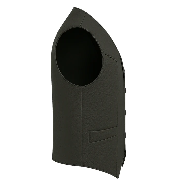 Deadeye Men's Motorcycle Leather Vest – Western Style - Image 3