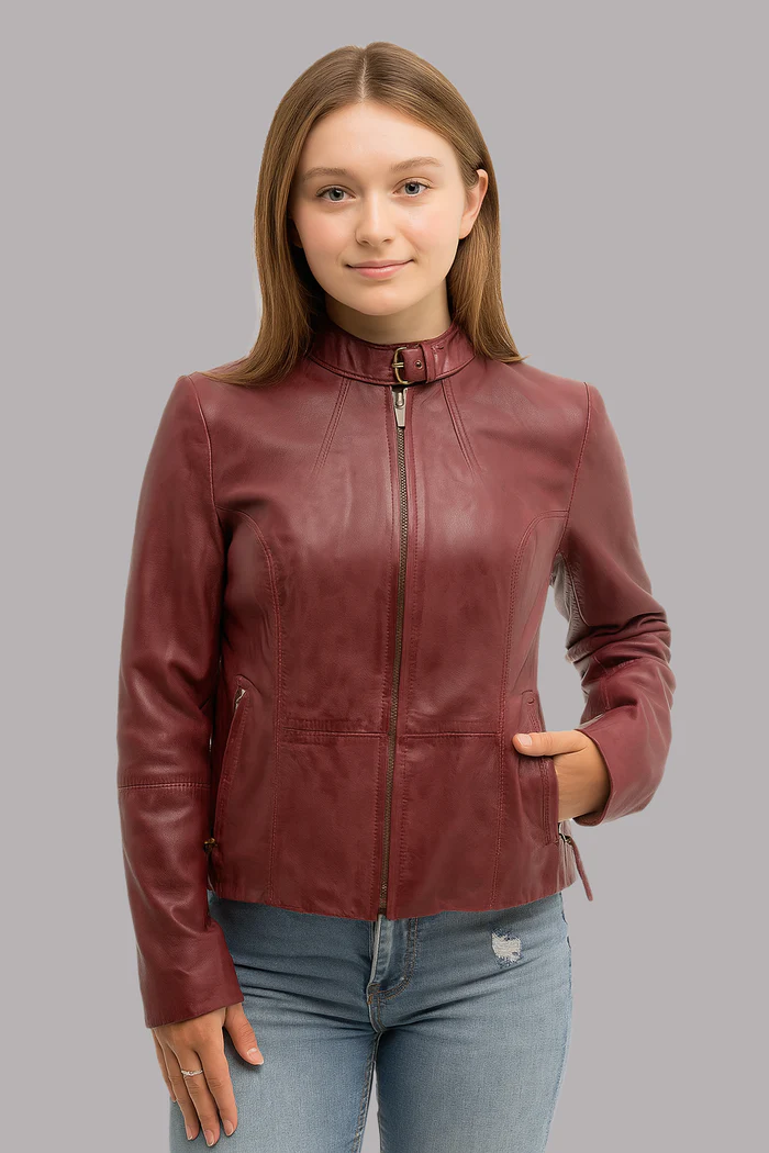 Roxi Flame women's Fashion Leather Jacket - Image 4