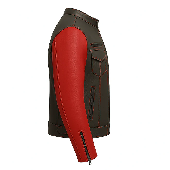 Inferno Edge Men's Moto Leather Jacket - Image 3