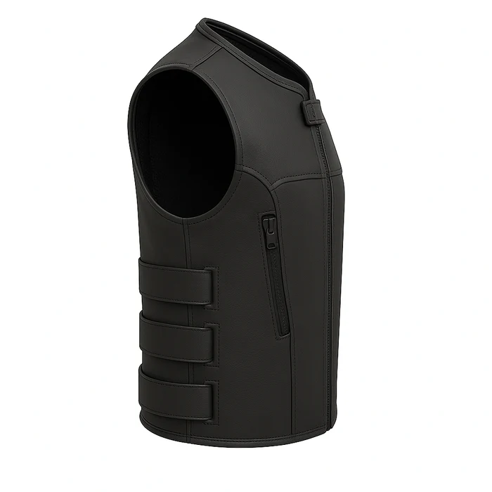 Warden's Creed - Men's Motorcycle Swat Style Leather Vest - Image 3