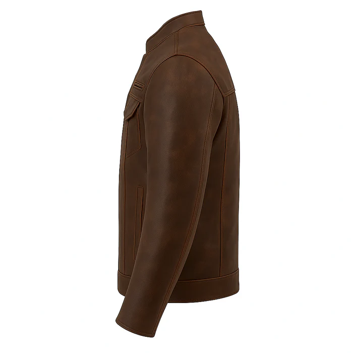 Stealth Commander Men's Motorcycle Leather Jacket - Image 13