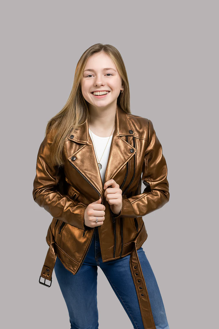 Hazelwyn Luxe Women's Lambskin Leather Jacket - Image 4