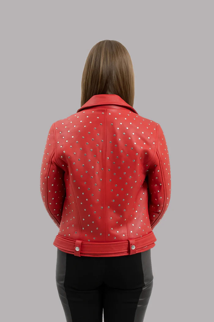 Claudia Women's Fashion Leather Jacket - Image 6