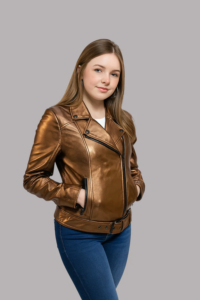 Hazelwyn Luxe Women's Lambskin Leather Jacket - Image 7