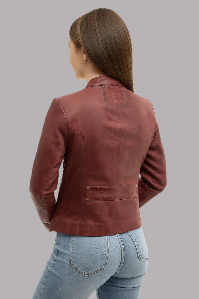 Roxi Flame women's Fashion Leather Jacket - Image 5