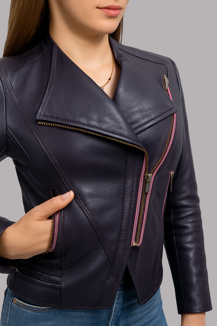 Blaire Burn Women's Fashion Leather Jacket - Image 6