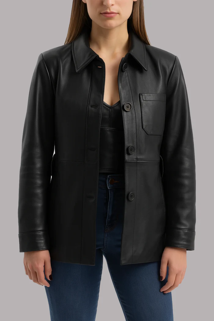 Janessa Luxe Women's Fashion Leather Jacket - Image 4