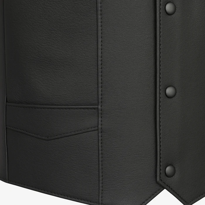 Deadeye Men's Motorcycle Leather Vest – Western Style - Image 5