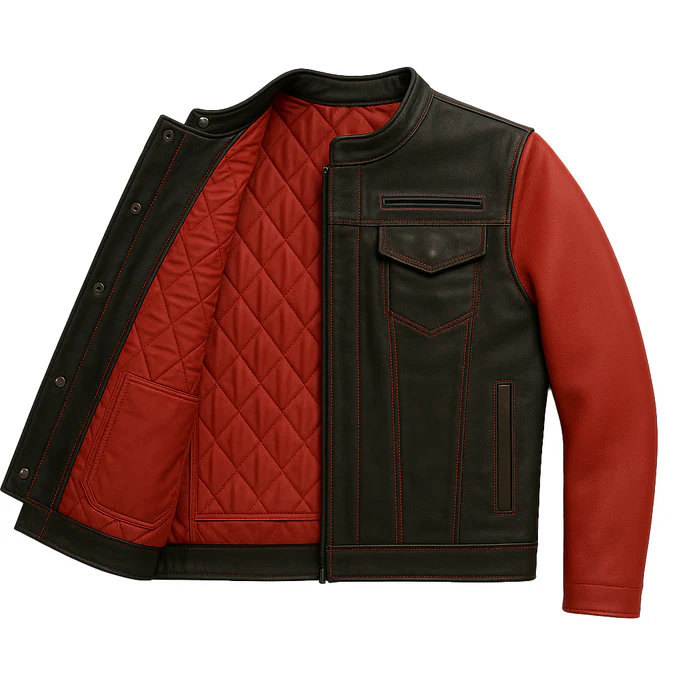 Inferno Edge Men's Moto Leather Jacket - Image 5