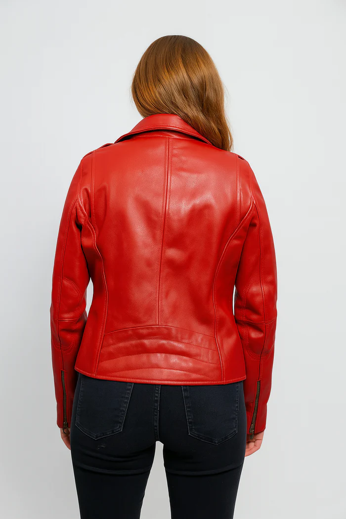 Nova Heritage Women's Vintage Moto Leather Jacket - Image 5