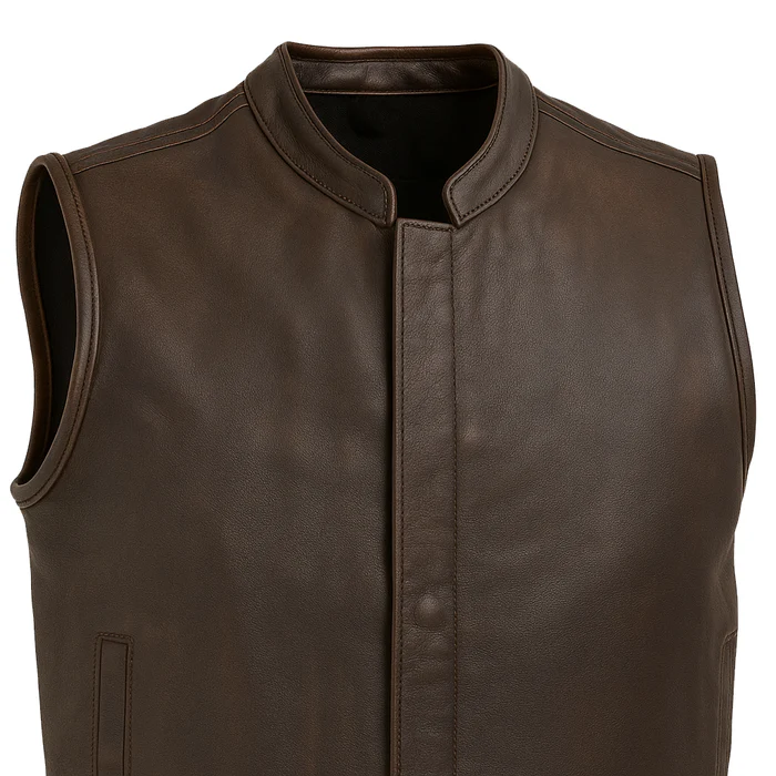 Darkhaven Men's Moto Club Leather Vest - Image 13