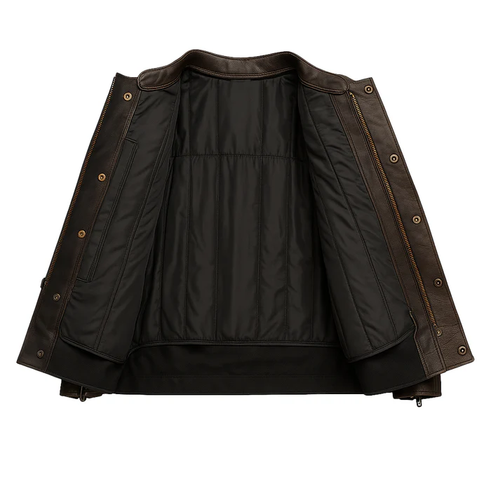 Stealth Commander Men's Motorcycle Leather Jacket - Image 15