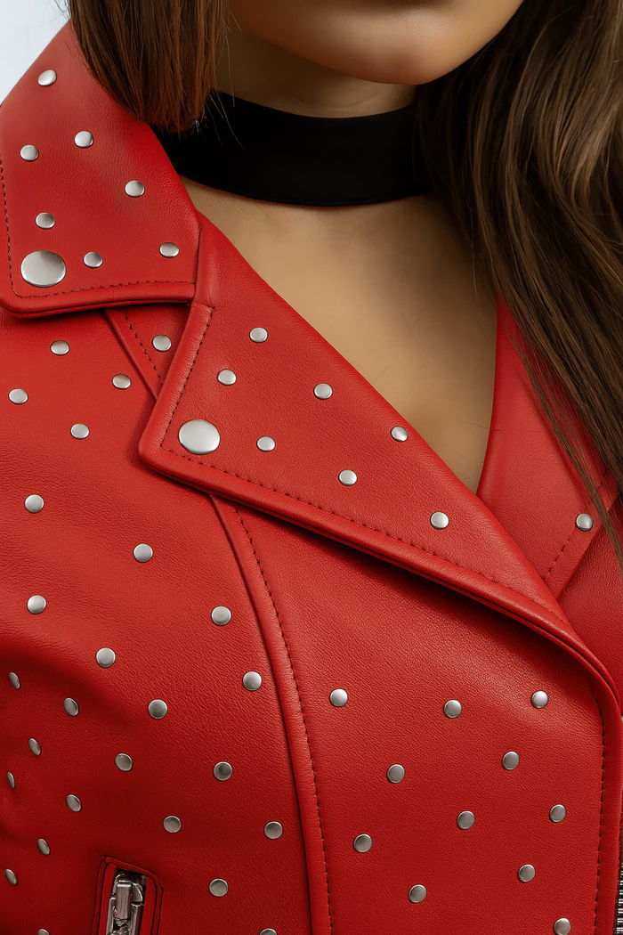 Claudia Women's Fashion Leather Jacket - Image 7