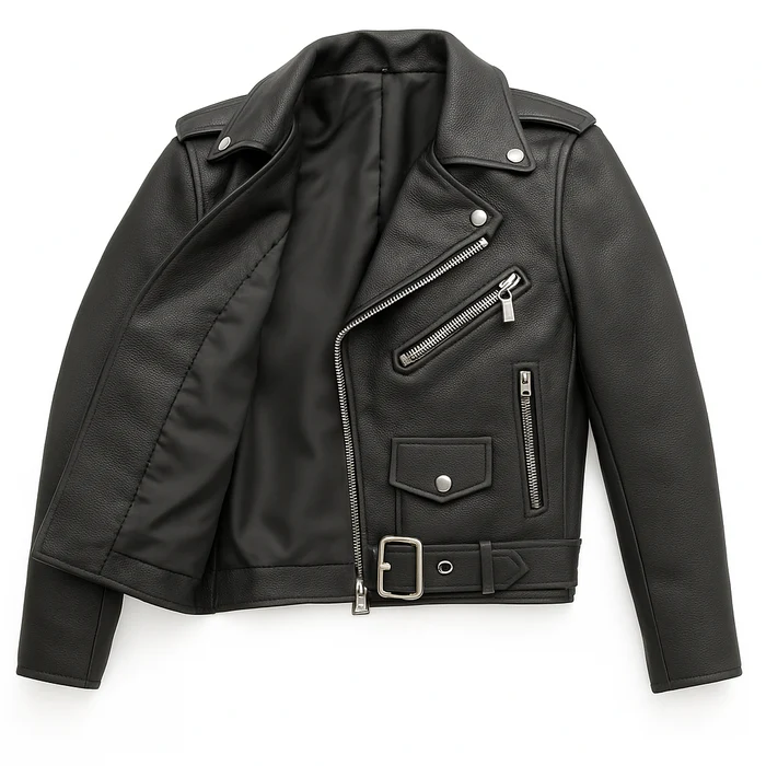 Mini Little Rebel Rider Kids Leather Biker Jacket - Image 6
