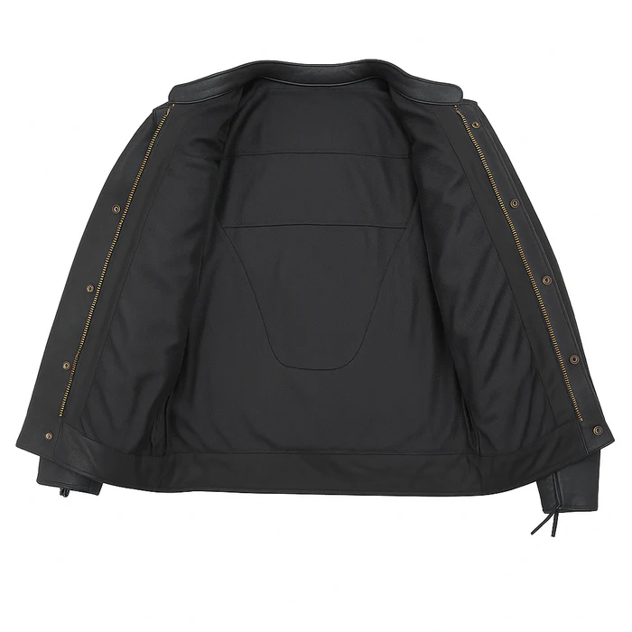 Stealth Commander Men's Motorcycle Leather Jacket - Image 6