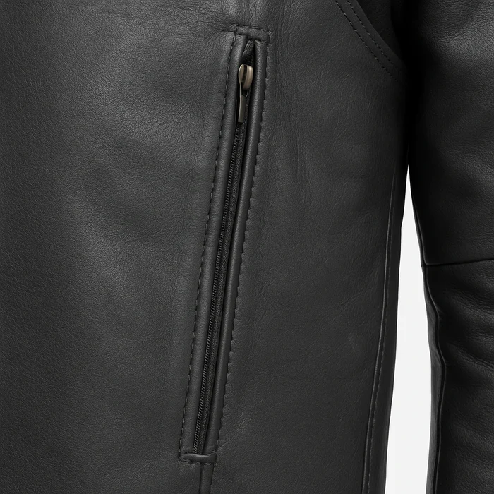 Stealth Commander Men's Motorcycle Leather Jacket - Image 7