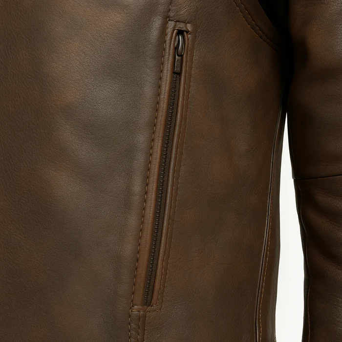 Stealth Commander Men's Motorcycle Leather Jacket - Image 17