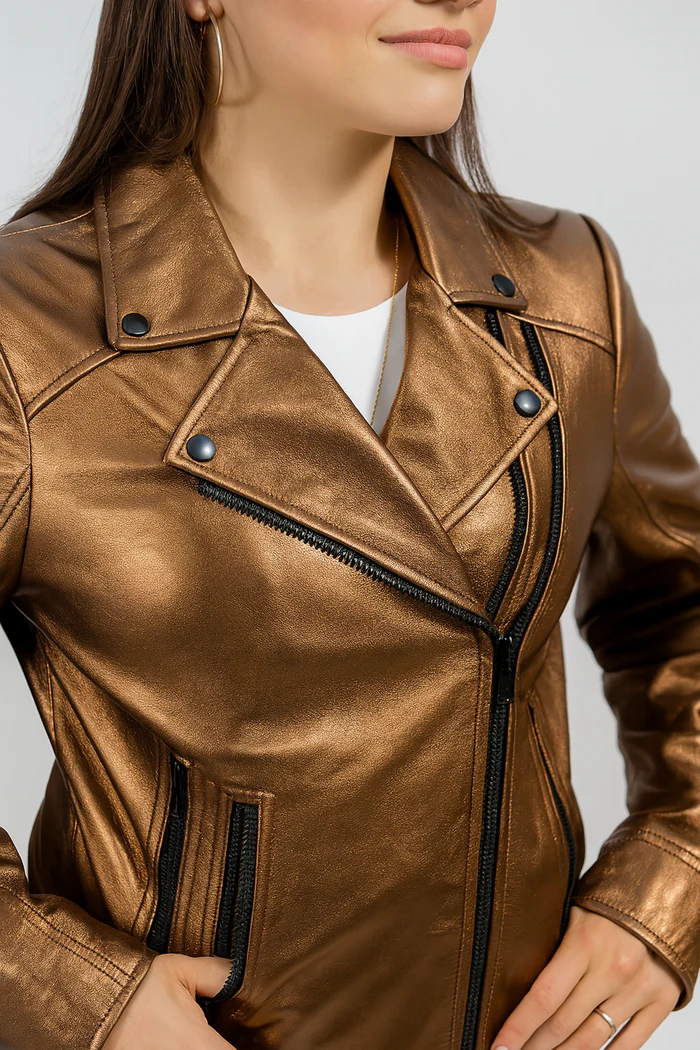 Hazelwyn Luxe Women's Lambskin Leather Jacket - Image 11