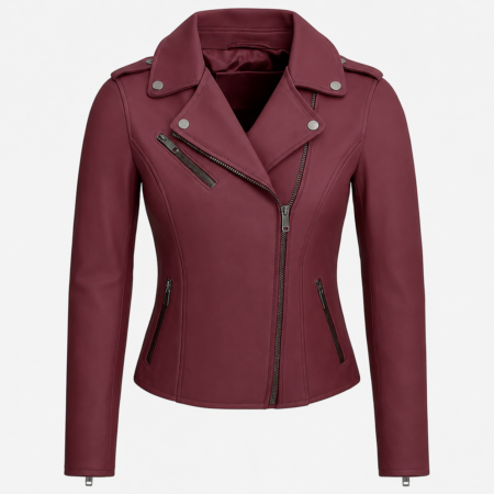 Sloane Steel Women's Leather Biker Jacket