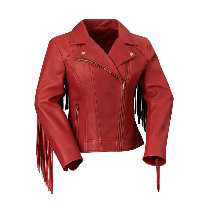 Liora Drift Women's Fashion Fringe Leather Jacket - Image 8