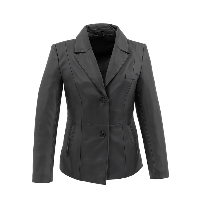 Noor Haven women's Lambskin Leather blazer - Image 4