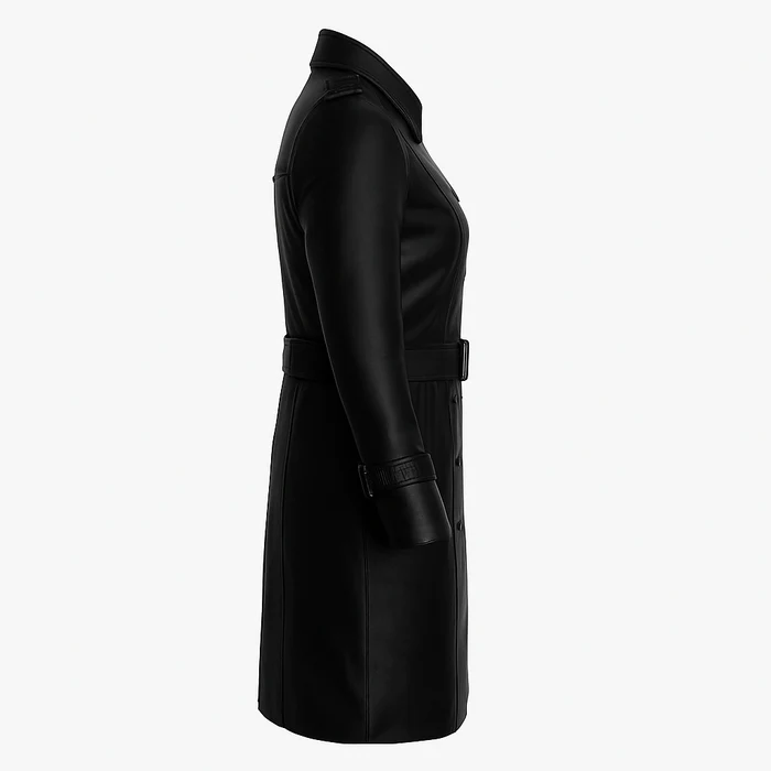 Olivia Women's Leather Trench Coat - Image 14