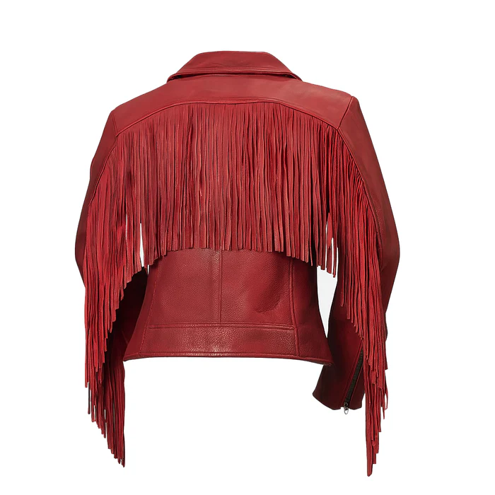 Liora Drift Women's Fashion Fringe Leather Jacket - Image 9