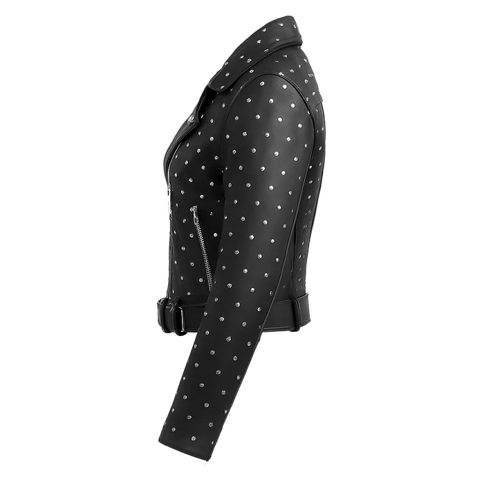 Claudia Women's Fashion Leather Jacket - Image 9