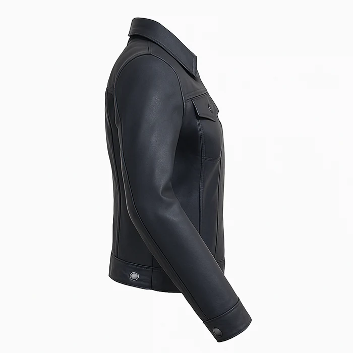 Indira Blue Women's Fashion Leather Jacket - Image 7