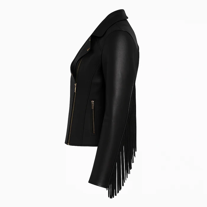Liora Drift Women's Fashion Fringe Leather Jacket - Image 17