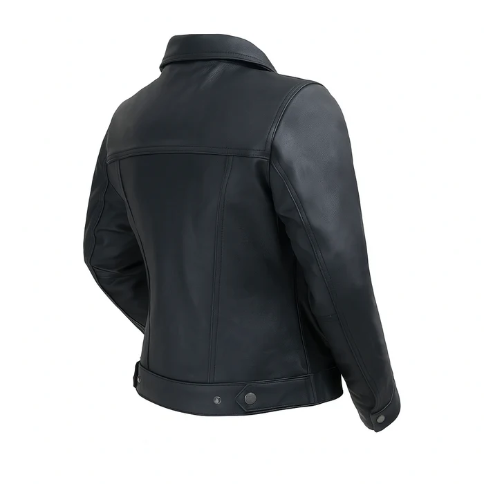 Indira Blue Women's Fashion Leather Jacket - Image 8