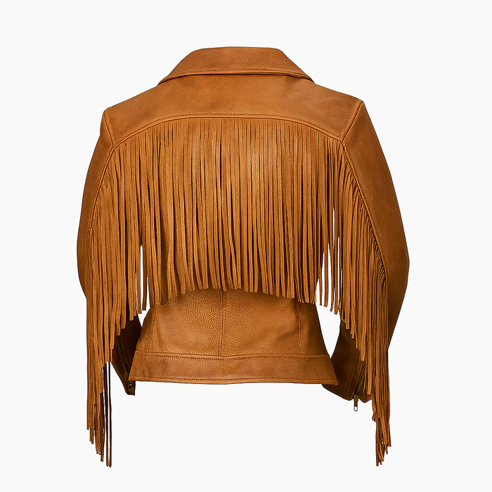 Liora Drift Women's Fashion Fringe Leather Jacket - Image 2