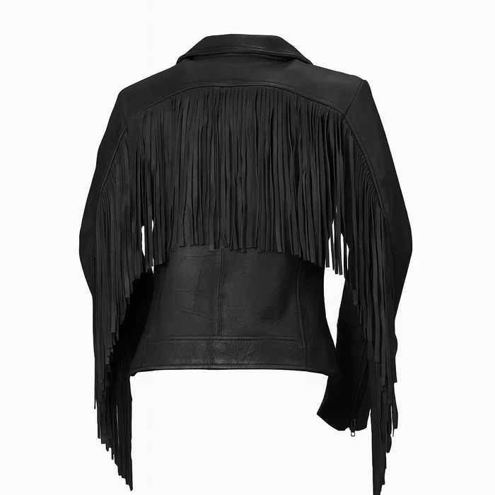 Liora Drift Women's Fashion Fringe Leather Jacket - Image 16