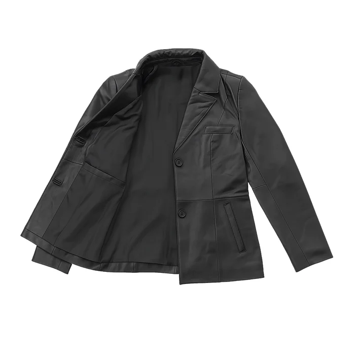 Noor Haven women's Lambskin Leather blazer - Image 7